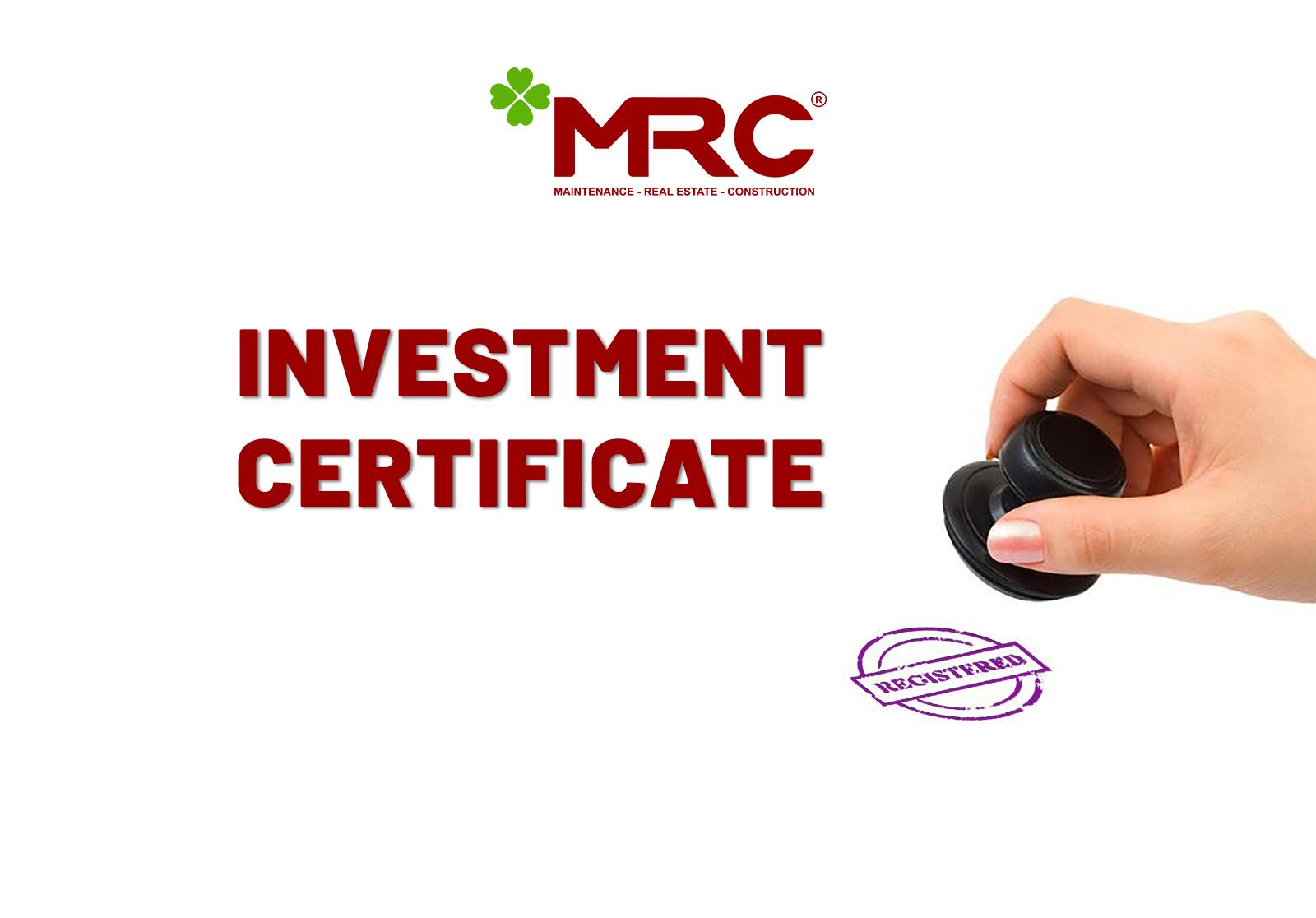 Investment Certificate support